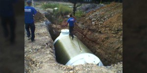 Travaux de pose de citerne de recuperation des eaux de pluie